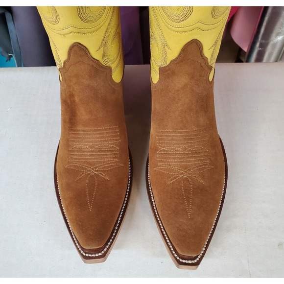 Kimmel Boot Co. Custom Shop Hash Brown Pig Western Cowboy Boots Women's 5.5 B - Picture 4 of 11